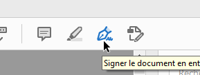 Acrobat Reader : icône Remplir et signer
